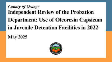 Use of Oleoresin Capsicum in Juvenile Detention Facilities 2022