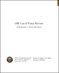 OIR Use of Force Review Cover
