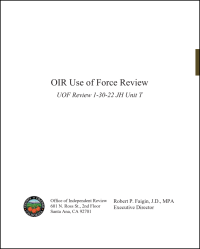 OIR Use of Force Review Cover