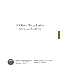 OIR Use of Force Review Cover