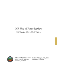 OIR Use of Force Review Cover
