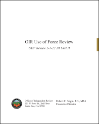 OIR Use of Force Review Cover