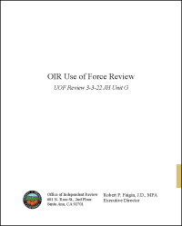 OIR Use of Force Review Cover