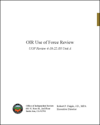 OIR Use of Force Review Cover