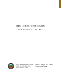 OIR Use of Force Review Cover