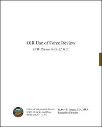 OIR Use of Force Review Cover