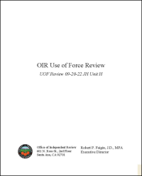 OIR Use of Force Review Cover