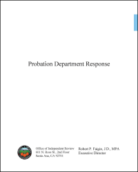 Probation Department Response